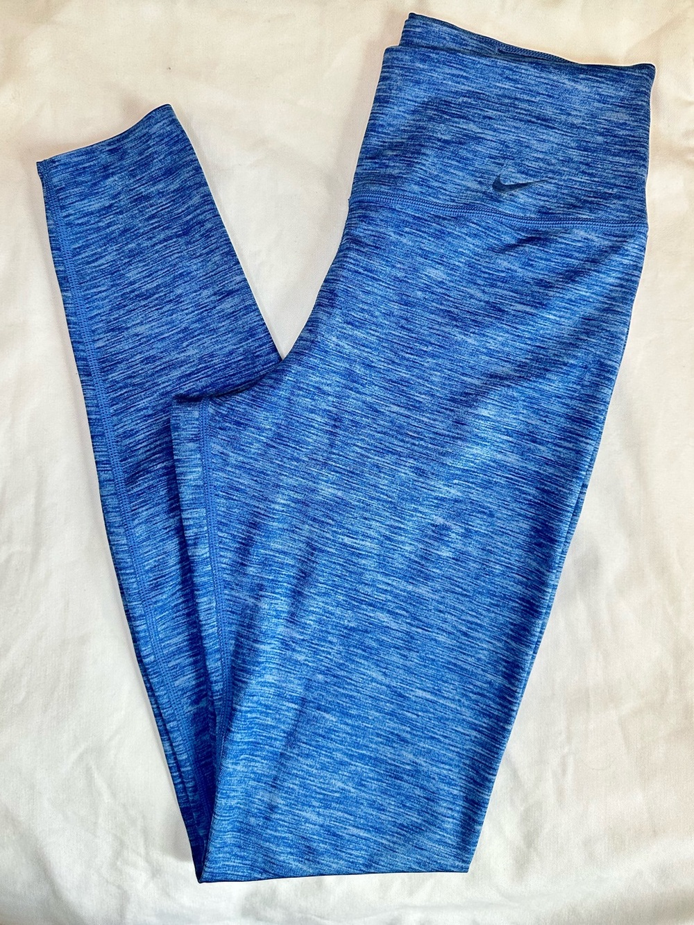 Nike Dri-FIT Blue Space Dye Leggings Women’s Small Cropped Athletic